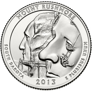 2013 Quarter - S - Mount Rushmore - Proof reverse